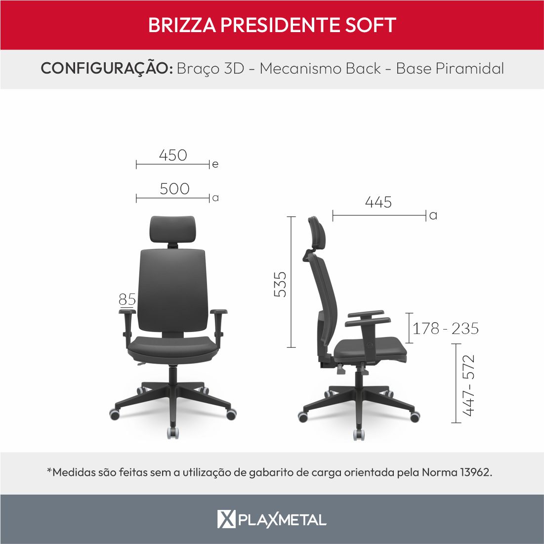 Dimensões Brizza Presidente Brizza Presidente Soft