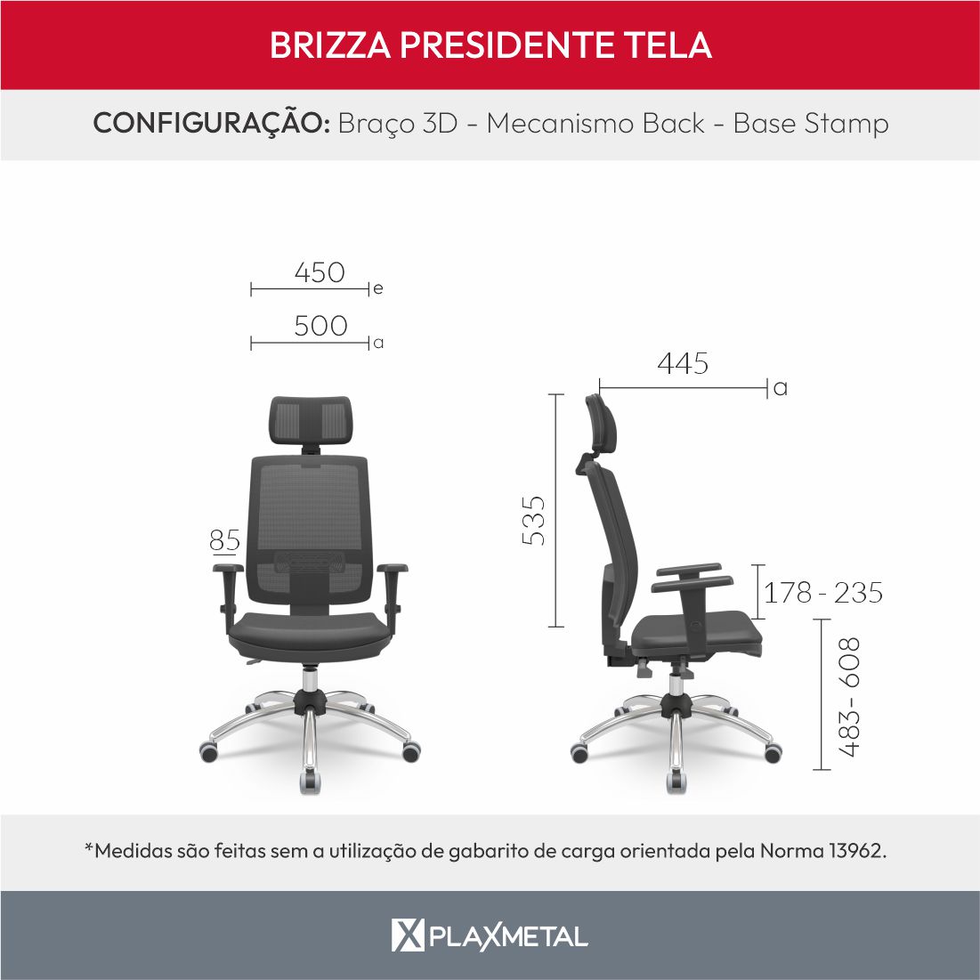 Dimensões Brizza Presidente Brizza Presidente Tela