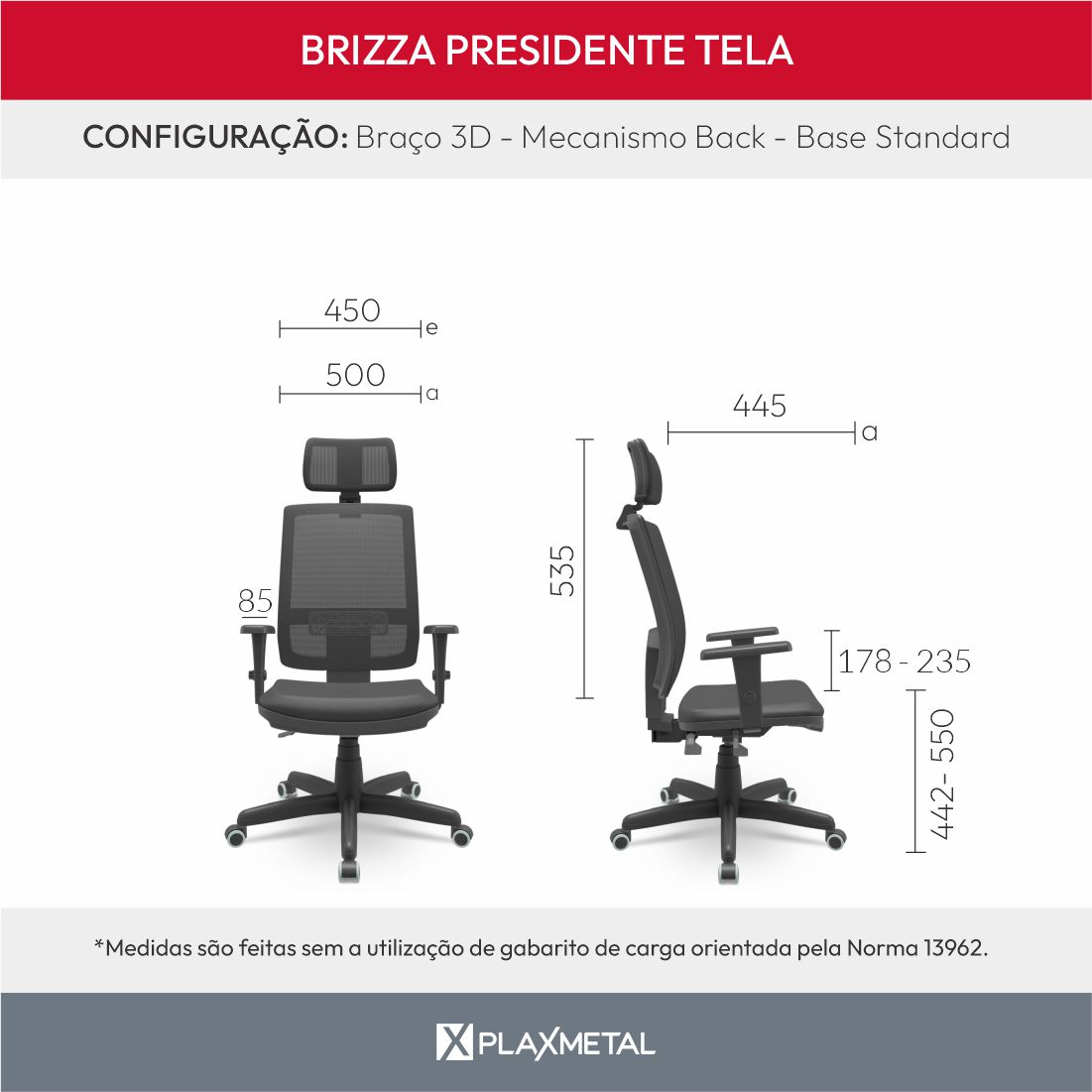 Dimensões Brizza Presidente Brizza Presidente Tela